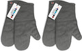 Silicone Oven Mitts - Gray Set of 2-12.5" - Heat Resistant to 536 F / 280 C Kitchen Gloves - Professional Grade Protection Hot Cooking Baking (Pack of 2)