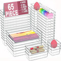 Manalete Drawer Organizers Set of 65, 4 Sizes Clear Plastic Drawer Organizers and Storage Bins for Kitchen, Bathroom, Office, Dresser Desk Drawer Organizer Tray for Jewelry, Makeup, Junk, Gadgets