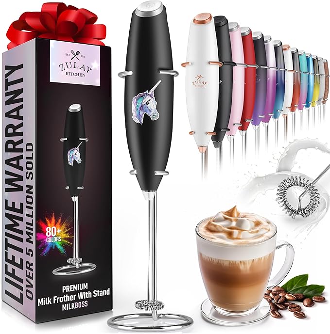 Mini & Mighty Milk Frother Wand – Powerful Handheld Coffee Frother, Battery Operated Drink Mixer – Compact Pocket Size – Detachable Whisk for Latte, Cappuccino, Matcha, Hot Chocolate