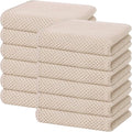 Homaxy 100% Cotton Waffle Weave Kitchen Dish Towels 12-Pack, Beige | 13 x 28 Inches, Ultra Soft Absorbent Dish Towels, Quick Drying Cleaning Towels