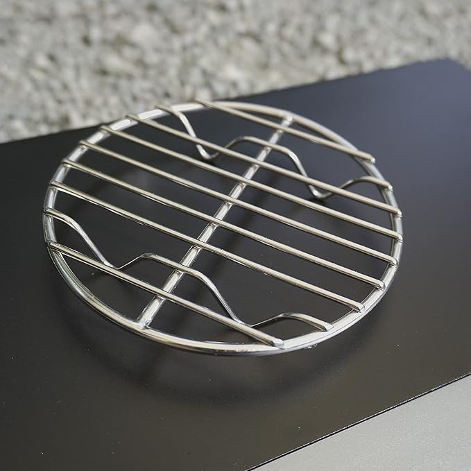 CAMPINGMOON φ4.9-inch Round Stainless Steel Cooking Grid Grill Fits for Backpacking Pocket Stove W13