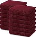 Homaxy 100% Cotton Waffle Weave Kitchen Dish Towels 12-Pack, Burgundy | 13 x 28 Inches, Ultra Soft Absorbent Dish Towels, Quick Drying Cleaning Towels