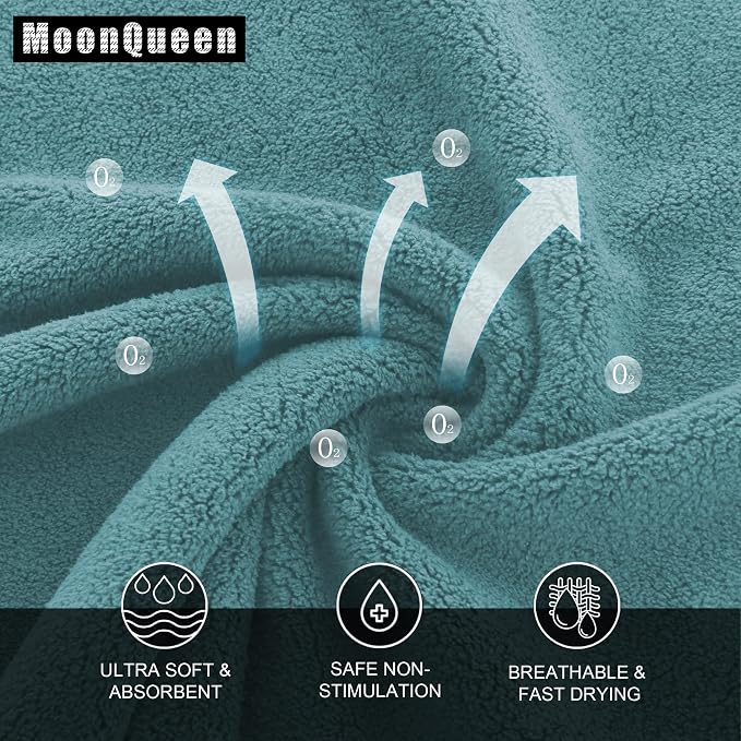 MOONQUEEN Ultra Soft Premium Washcloths Set - 12 x 12 inches - 24 Pack - Quick Drying - Highly Absorbent Coral Velvet Bathroom Wash Clothes - Use as Bath, Spa, Facial, Fingertip Towel (Teal)