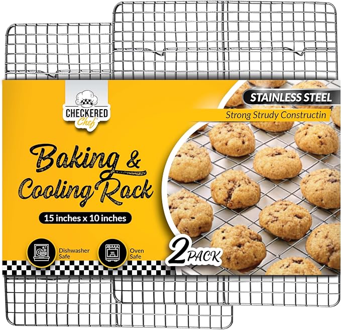 Cooling Rack for Cooking and Baking - 10" x 15" Set of 2 Stainless Steel, Oven Safe Grid Wire Cookie Cooling Racks | Oven Safe, Grid Wire, Stainless Steel