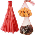 Dupiulk Reusable Produce Mesh Bags, 24 Inch Seafood Boil Bags for Crab Clam Shellfish Crawfish Cooking, Onion Potato Storage Eco-friendly Fruit Vegetable Produce Packaging Supplies Net (100Pcs-Red)