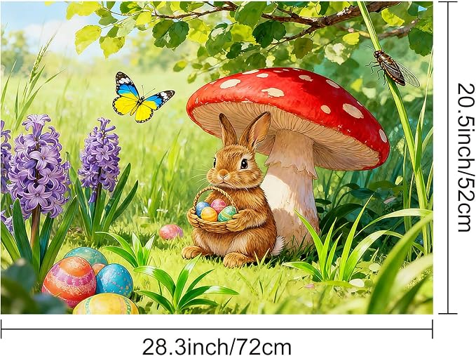 HOMETITUTE Spring Stove Top Cover 28x20 Bunny Mushroom Heat Resistant