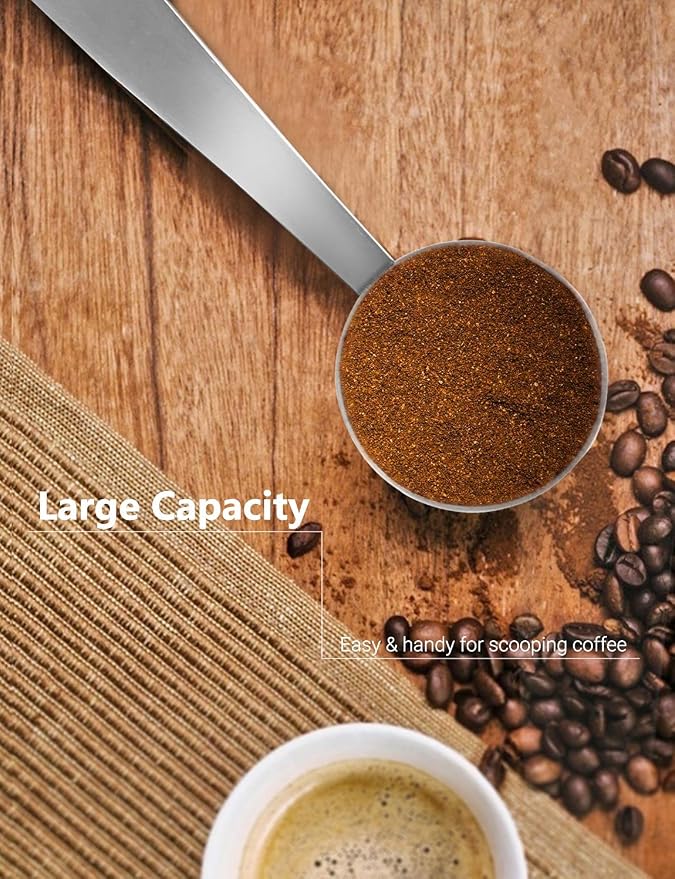 Two-in-One Stainless Steel Coffee Scoop Tamping Spoon | Dual-Purpose, Powder Hammer Tamper, Multi Function, For Measuring and Tamping
