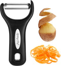 Spring Chef Stainless Steel Y Shaped Vegetable Peeler for Kitchen - Black | Heavy Duty Potato Peeler with Ultra Sharp Blades & Soft Grip Handle for Apple, Carrot, Cucumber, Veggie, Fruit, Citrus