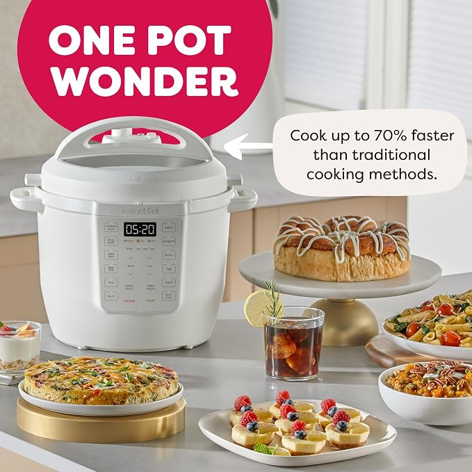 Instant Pot 6QT RIO 7-in-1 Multi-Cooker, Pressure Cooker, Slow cook, Sauté, Steam, Rice Maker, Yogurt, & Warmer, Sea Salt, 6 Quarts