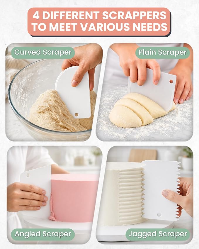 RFAQK 35PCs Cake Decorating Kit with Cake Turntable, Piping Bags and Tips | Turntable, 2 Spatula, 20 Icing Bags, 4 Scraper, 7 Piping Tips, Coupler