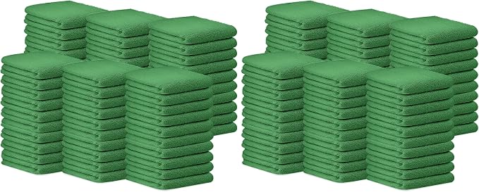 Avalon Towels Bar Towels (Pack of 120) Size 14x17 Inches – 100% Cotton, Absorbent and Reusable Cleaning Rags, Multipurpose Cleaning Towels, Terry Cloth Rags, Durable Shop Rags (Green)