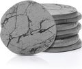 Diatomaceous Earth Coasters Set of 8，Cool Absorbent Quick-Dry Drink Coasters for Desks, Cute Modern Stone Design with Stylish Grey Aesthetic (8, Marble Light Grey)