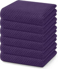 Homaxy 100% Cotton Waffle Weave Kitchen Dish Towels 6-Pack, Eggplant | 13 x 28 Inches, Ultra Soft Absorbent Dish Towels, Quick Drying Cleaning Towels
