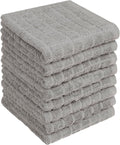 Bumble Dish Cloths (8-Pack), 100% Cotton Kitchen Towels, 12"x12" - Gray | 405 GSM | Soft, Highly Absorbent & Durable Dish Towels for Kitchen