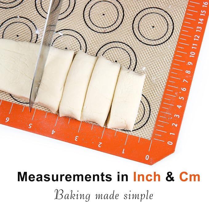 Best German Silicone Baking Mat, 2 Half Sheets Macaron Baking Mats | Non Slip Silicone Baking Sheet, Non Stick Reusable, BPA Free, PFOA Free, Non-toxic, Dishwasher Safe