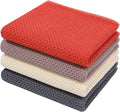 Homaxy 100% Cotton Waffle Weave Kitchen Dish Towels 4-Pack, Multicolor | 13 x 28 Inches, Ultra Soft Absorbent Dish Towels, Quick Drying Cleaning Towels