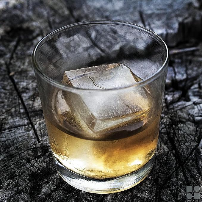 Ice Cube Molds, 2 Pack Silicone Trays for 8 Large Square Cubes | Slow Melt Large Squares, Flexible Silicone Trays, Easy Release, 2 Pack, for Whiskey Cocktails Coffee & More