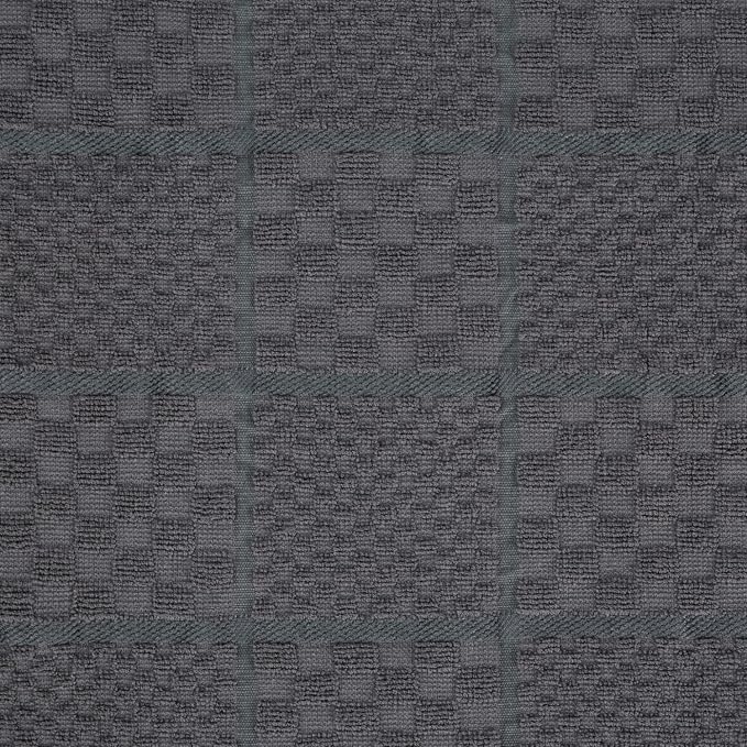 KitchenAid Quilted Cotton Terry Cloth Oven Mitt, Pot Holder, Kitchen Towel 4-Pack Set, Heat Resistant, Silicone Grip, Gift Set, Charcoal Grey, 16"x26", 7"x13" & 7"x10"