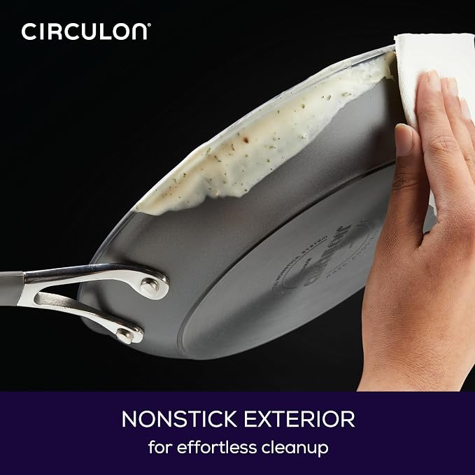 Circulon - 83906 Circulon Radiance Hard Anodized Nonstick Frying Pan / Fry Pan / Hard Anodized Skillet with Helper Handle - 14 Inch Large Skillet, Gray