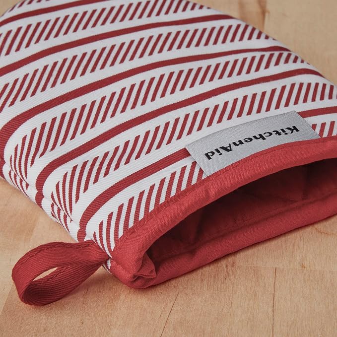 KitchenAid Albany Mini Oven Mitt 2-Pack Set, Passion Red, 5.5"x8"