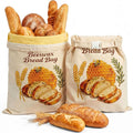 Beeswax Bread Bags for Homemade Bread - 2 Pack- Extra Large 17"×13" Reusable Sourdough Bread Bags for Storage with Zipper Closure, Keep Bread Fresh Naturally, Freezer Safe