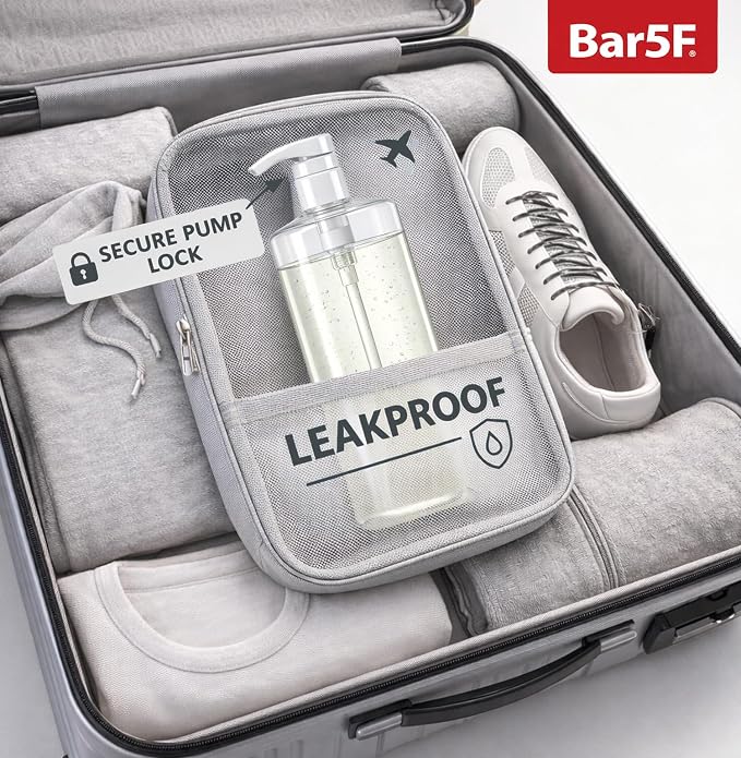 Bar5F Pump Bottle 32-Ounce 1-Liter Empty | For Shampoo Conditioner Body Wash Lotion, BPA-Free, Crystal-Clear, Pack of 1