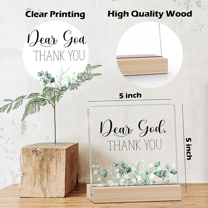 Farmhouse Decor, Acrylic Christian God Home Decorations, Aesthetic Entry Way Table Shelf Decor, Living Room Table Accessories, Boho Office Decorations For Work (05)