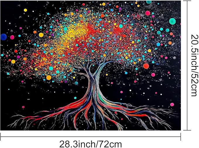 HOMETITUTE Galaxy Color Tree Stove Top Cover 28x20 Cosmic Diatomite Mat