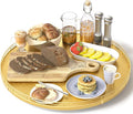 Oroyutor 16-Inch Oak Lazy Susan Organizer with Gold Metal Rail | Oak wood base, gold metal rail and smooth 360-degree rotation for dining tables, kitchen counters and spice storage.