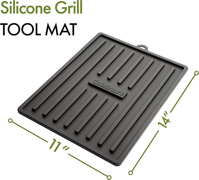 Cuisinart CTM-820 Silicone Grill Tool Mat, 11" x 14", Black