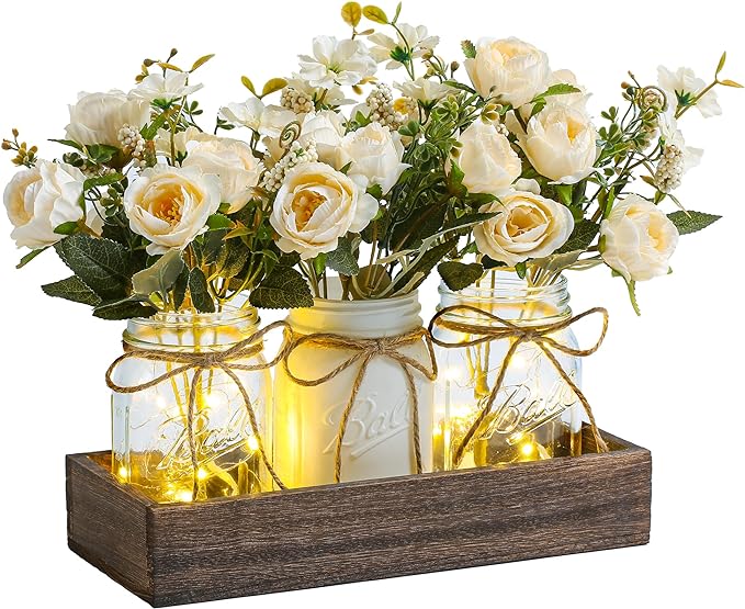 Spring Decor Centerpieces Decoration for Table Coffee Table Decor for Home | Rustic Farmhouse Decor for Home Décor Accents Kitchen Counter Decor Dining Room Living Bathroom,Orange