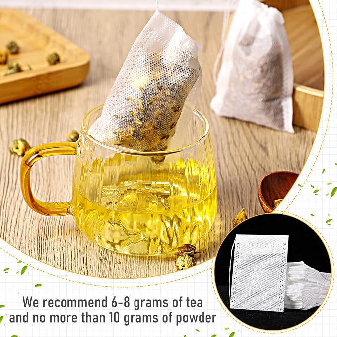 1000 Pcs Tea Bags for Loose Leaf Tea Drawstring,2.75 X 3.54 Inch | Empty Filter Sachets for Coffee Spice Herbs, Fine Mesh Infuser Strainers, Disposable Bulk Supply for Home Cafe Brewing