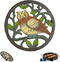Cast Iron Decorative Trivet for Hot Dishes, Owl Metal Trivet for Hot Pots and Pans with Heat-Resistant Design, Rustic Trivets for Kitchen & Dining
