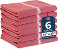 LANE LINEN Kitchen Towels Set - 100% Pure Cotton Dish Towels for Kitchen, Super Absorbent Kitchen Hand Towel, Tea Towels, Soft & Durable Dish Cloths, Pack of 6 – 14”x25”, Red