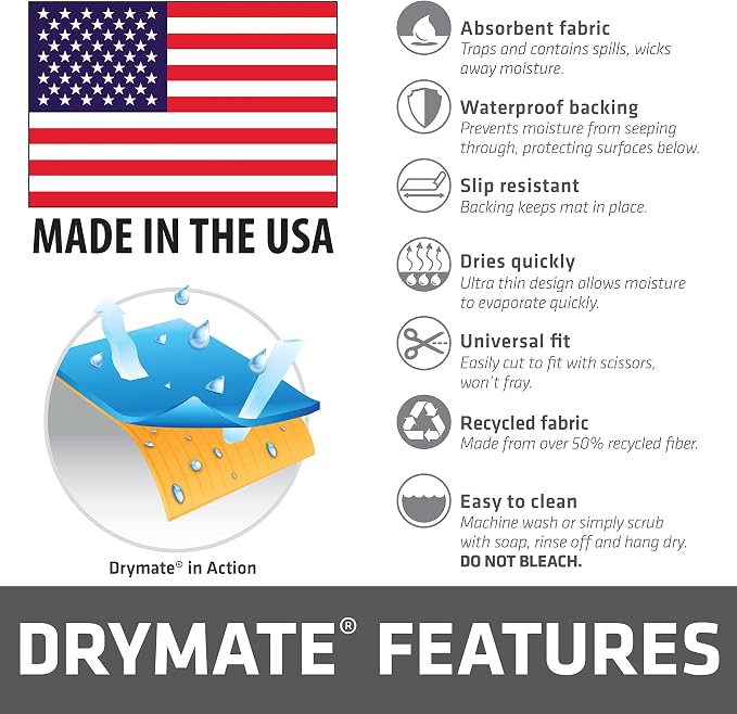 Drymate Premium XL Under Sink Mat, Waterproof Cabinet Protection Mats for Kitchen & Bathroom, Absorbent Shelf Liners, Slip-Resistant, Non-Adhesive, Machine Washable (USA Made)(24”x59”)(Tan)