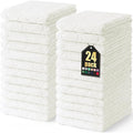 Homaxy 24 Pack Super Soft Absorbent Dish Towels, 10" x 20", White | Coral Velvet, Nonstick Oil Fast Drying Microfiber Cleaning Cloth, No Lint Dishcloths for washing and drying