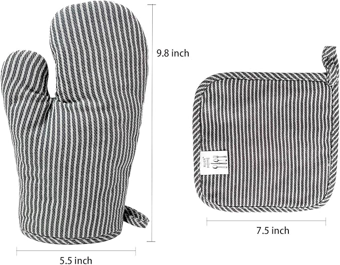 4Pcs Oven Mitts and Pot Holders, Heat Resistant Oven Mitts Set with Pothholder,Heat Resistant Microwave Gloves Safe for Baking,Cooking, BBQ