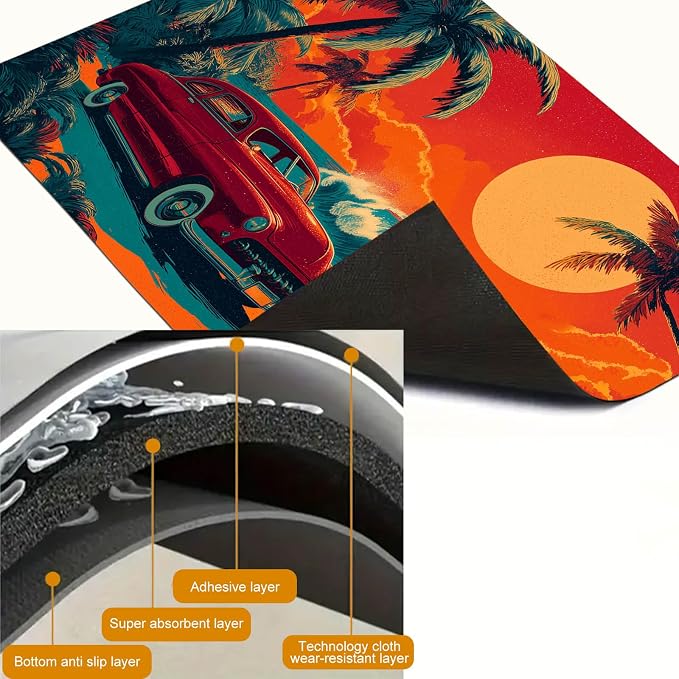 HOMETITUTE Summer Stove Top Cover 28x20 Tropical Sunset Beach Heat Resistant