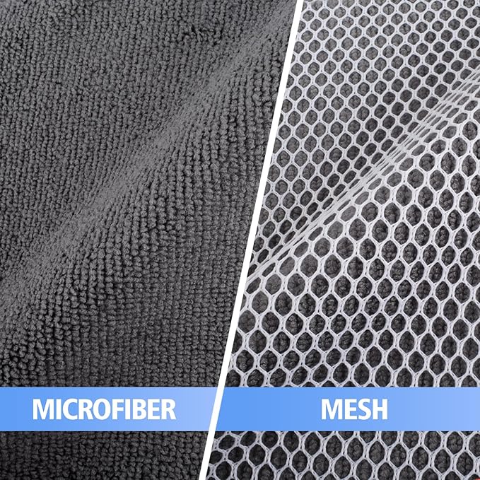 Dish Cloths for Washing Dishes with Scrub Side, Microfiber Dish Rags | Dual-sided microfiber dish cloths with scrubber for stuck-on food, quick dry kitchen washcloths 6 Pack, 15" x 25 Inch Gray