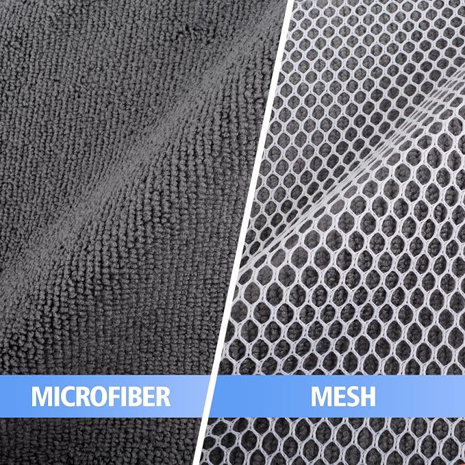 Kitchen Dish Washcloths Microfiber Gray with Poly Scour Scrub Side | Absorbent dish cloths for washing dishes with scrubber side Quick dry kitchen wash cloths and dish rags 9 Pack 10 Inch Gray