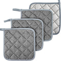 MAQIHAN Pot Holders for Kitchen - 4 PCS Cotton Hot Pads for Kitchen Gray | Cotton Potholders Set, Heat Resistant Terry Cloth 7 Inch, Oven Pads, Cooking, Baking Pans, Dining Table & Countertops