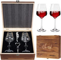 AW BRIDAL Engagement Gifts for Couples Fiance and Fiancee Wine Glasses Set | Engaged Wine Glasses with Wine Stopper & Wood Keepsake Box, 2026 Wedding Gifts for Newlyweds, Bride to Be Gifts for Women