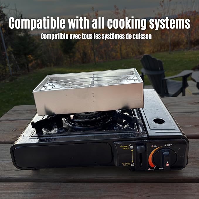 Camping Toaster for Campfire or Stove – 2-Slice Tin-Plate Bread Grill – Durable, Heat-Resistant Toaster for Wood Stove, Gas or Electric Cooking