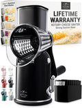 Zulay Kitchen Rotary Cheese Grater 5 Blade Cheese Shredder - Manual Hand Crank Cheese Grater With Reinforced Suction & 5 Interchangeable Drums - Easy to Use, Vegetable Chopper Round Mandoline Slicer