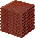 Homaxy 100% Cotton Waffle Weave Kitchen Dish Cloths 8-Pack, Rust | 12 x 12 Inches, Ultra Soft Absorbent Dish Towels, Quick Drying Dish Rags with Hanging Loop