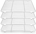 Herogo 4 Pack Cooling Racks for Cooking, 16.5” x 11.5” Large Baking Racks | Oven & Dishwasher Safe, Fit Half Sheet Pan, Stainless Steel Kitchen Wire Cooking Rack, for Cookie Bread Bacon
