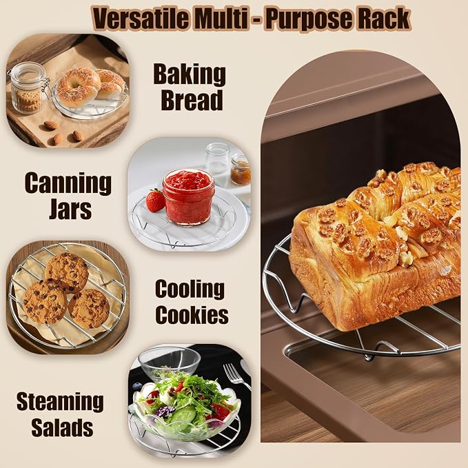 7" Stainless Steel Steamer Rack For Instant Pot 3/6/8 Qt - Multi-Purpose Canning & Cooling Rack - Fits Pressure Cooker, Dutch Oven & Air Fryer (1 Pack)