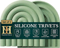 Silicone Trivets for Hot Dishes, Heat-Resistant, Non-Slip Pot Holders for Kitchen & Coasters Durable Hot Pads for Pots, Pans, Baking Dishes & Kitchen Appliances Set of 2 Willow Green