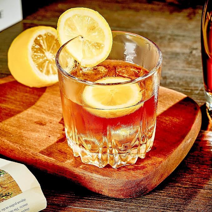 GLASKEY Whiskey Glasses Set of 4,Lead-Free Crystal Old Fashioned Glass,Scotch Glass Tumblers for Drinking Bourbon,Cognac,Irish Whisky,Whisky Glass Gift Set for Men,Dad,Brother-10oz