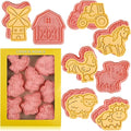 Farm Cookie Cutters Set, 8 Pcs Cookie Cutter with Plunger Stamps | Different Shapes, Easy to Use, Cute Cookie Cutters for DIY Biscuit Snacks Cheese Baking